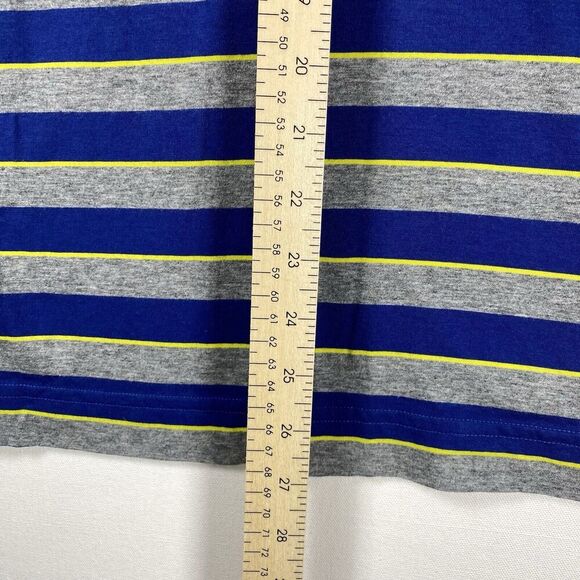 VINTAGE Lacoste Sport Polo Men Size 4 Medium Shirt Grey Blue Striped Classic Fit - Picture 7 of 7